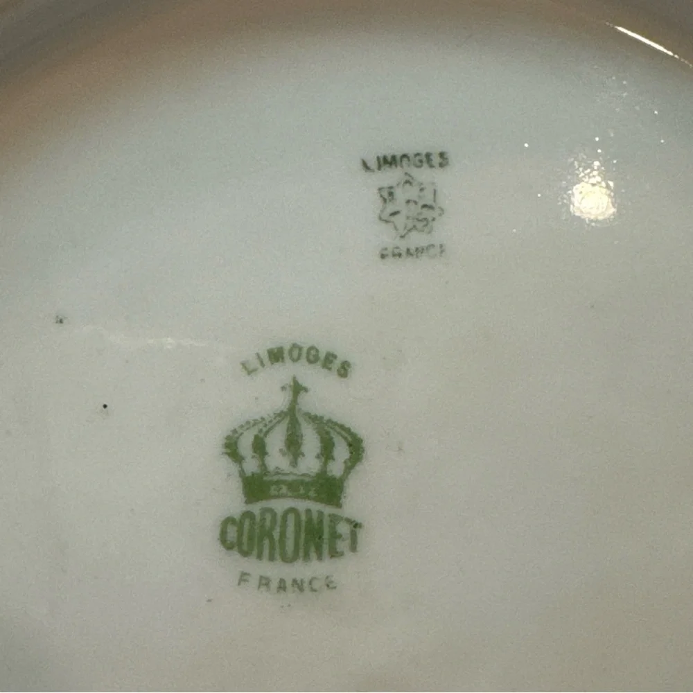 Antique Limoges Coronet Yellow Rose Plate Set 7.5”, Circa 1906-1920, HandPainted - Picture 7 of 8